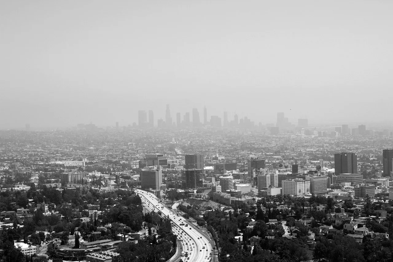 A view across Los Angeles toward the downtown skyline